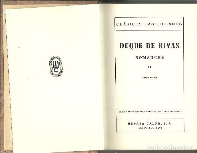 Libros: ROMANCES. II. - RIVAS, Duque de (Angel de Saavedra). - Foto 1