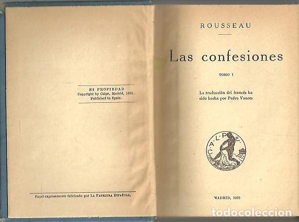 Libros: LAS CONFESIONES. - ROUSSEAU. - Foto 1