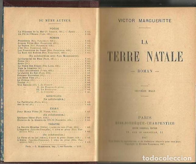 Libros: LA TERRE NATALE. - MARGUERITTE, Victor. - Foto 1