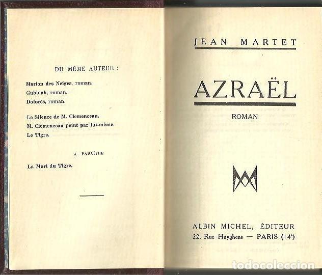 Libros: AZRAEL. - MARTET, Jean. - Foto 1