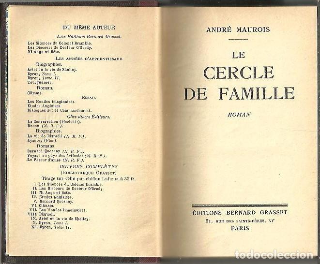 Libros: LE CERCLE DE FAMILLE. - MAUROIS, Andr&eacute;. - Foto 1