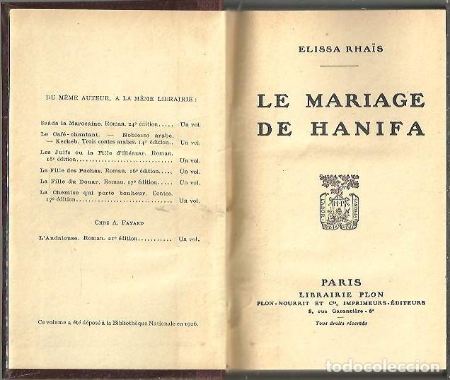 Libros: LE MARIAGE DE HANIFA. - RHAIS, Elissa. - Foto 1