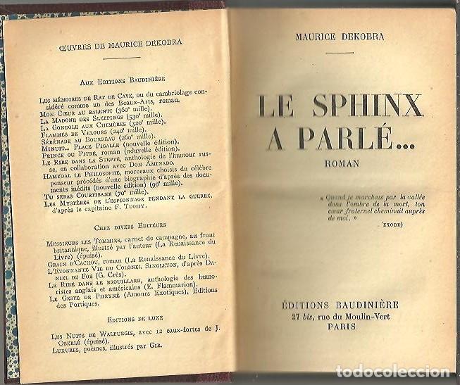 Libros: LES SPHINX A PARLE� - DEKOBRA, Maurice. - Foto 1