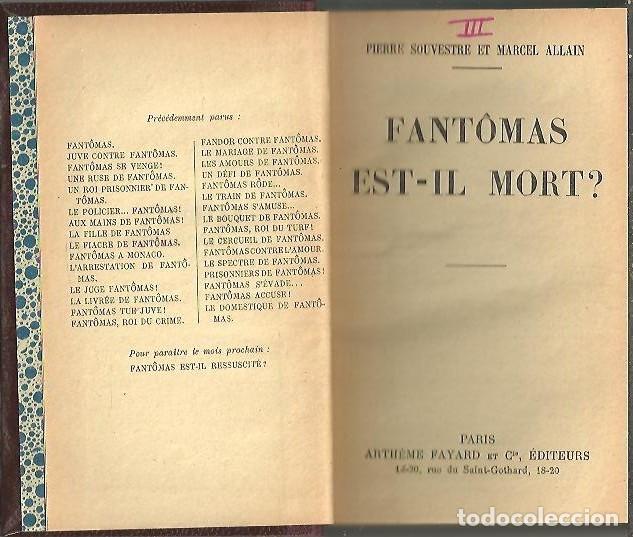 Libros: FANTOMAS EST-IL MORT? - SOUVESTRE, Pierre. ALLAIN, Marcel. - Foto 1