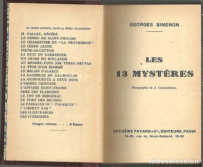 Libros: LES 13 MYSTERES. - SIMENON, Georges. - Foto 1