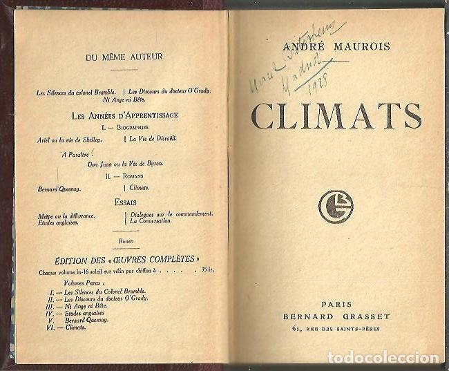 Libros: CLIMATS. - MAUROIS, Andr&eacute;. - Foto 1