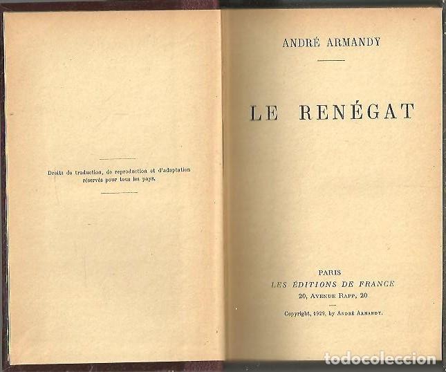 Libros: LE RENEGAT. - ARMANDY, Andr&eacute;. - Foto 1