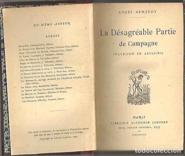 Libros: LA DESGREABLE PARTIE DE CAMPAGNE. INCURSION EN ABYSSINIE. - ARMANDY, Andr&eacute;. - Foto 1