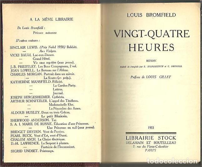 Libros: VINGT-QUATRE HEURES. - BROMFIELD, Louis. - Foto 1