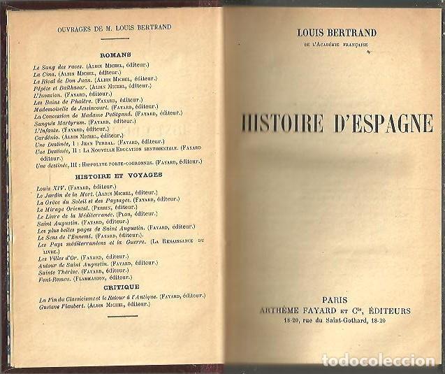 Libros: HISTOIRE DESPAGNE. - BERTRAND, Louis. - Foto 1