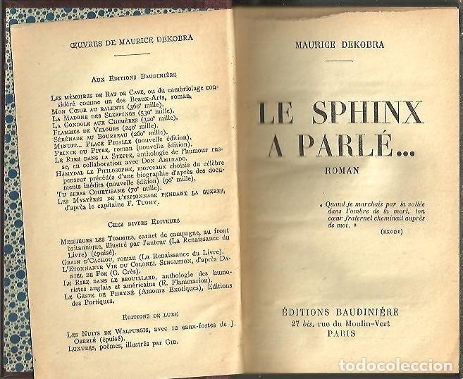 Libros: LE SPHINX A PARLE� - DEKOBRA, Maurice. - Foto 1