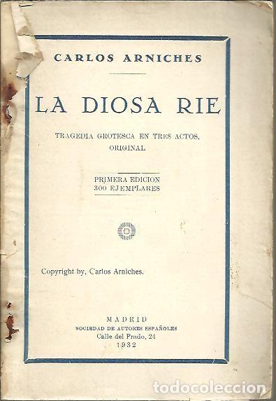 Libros: LA DIOSA RIE. - ARNICHES, Carlos. - Foto 1