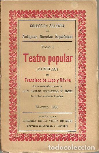Libros: TEATRO POPULAR. (NOVELAS). - LUGO Y DAVILA, Francisco de. - Foto 1