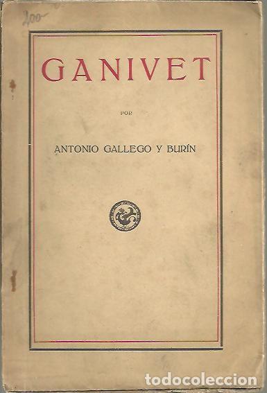 Libros: GANIVET. - GALLEGO BURIN, Antonio. - Foto 1