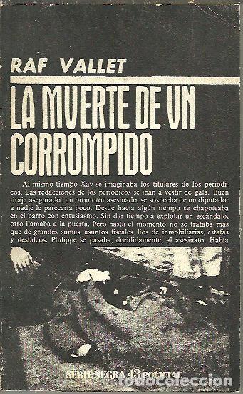 Libros: LA MUERTE DE UN CORROMPIDO. - VALLET, Raf. - Foto 1
