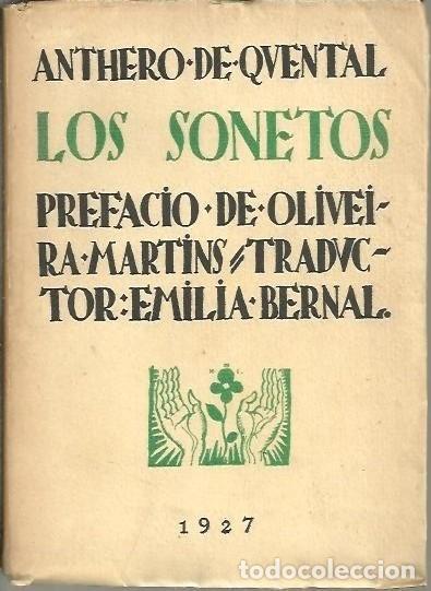 Libros: LOS SONETOS. - QUENTAL, Anthero de. - Foto 1