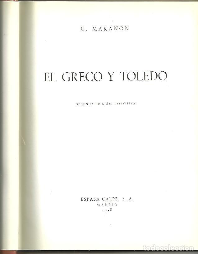 Libros: EL GRECO Y TOLEDO. - MARA&Ntilde;ON, G. - Foto 1