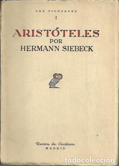 Libros: ARISTOTELES. - SIEBECK, Hermann. - Foto 1