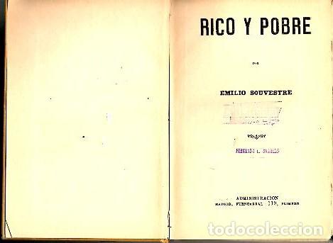 Libros: RICO Y POBRE. - SOUVESTRE, Emilio. - Foto 1