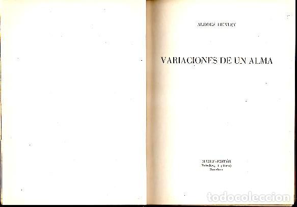 Libros: VARIACIONES DE UN ALMA. - HUXLEY, Aldous. - Foto 1