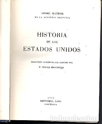 Libros: HISTORIA DE LOS ESTADOS UNIDOS. - MAUROIS, Andr&eacute;. - Foto 1