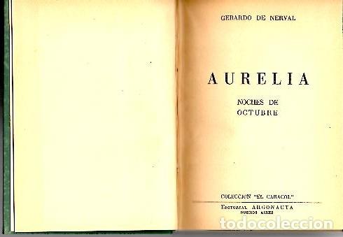Libros: AURELIA, NOCHES DE OCTUBRE. - NERVAL, Gerardo de. - Foto 1