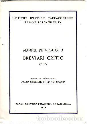 Libros: BREVIARI CRITIC. VOL. V. - MONTOLIU, Manuel de. - Foto 1