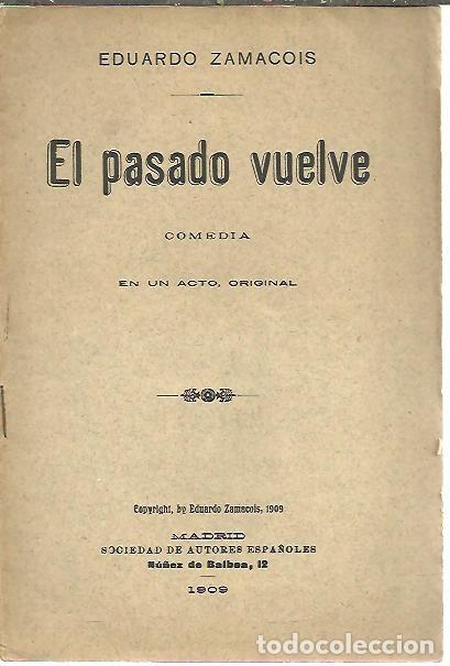 Libros: EL PASADO VUELVE. - ZAMACOIS, Eduardo. - Foto 1