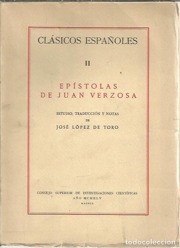 Libros: EPISTOLAS. - VERZOSA, Juan. - Foto 1