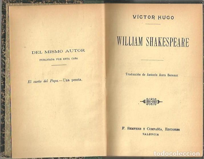 Libros: WILLIAM SHAKESPEARE. - HUGO, V&iacute;ctor. - Foto 1