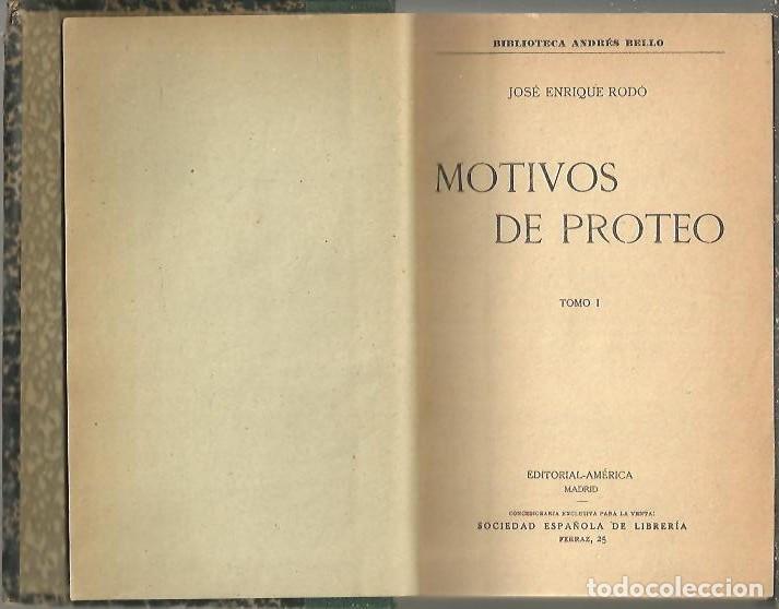 Libros: MOTIVOS DE PROTEO. - RODO, Jos&eacute; Enrique. - Foto 1
