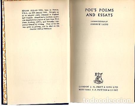 Libros: POEMS AND ESSAYS. - POE, Edgar Allan. - Foto 1