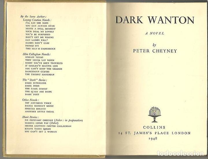 Libros: DARK WANTON. - CHEYNEY, Peter. - Foto 1
