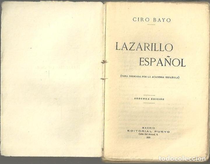 Libros: LAZARILLO ESPA&Ntilde;OL. - BAYO, Ciro. - Foto 1