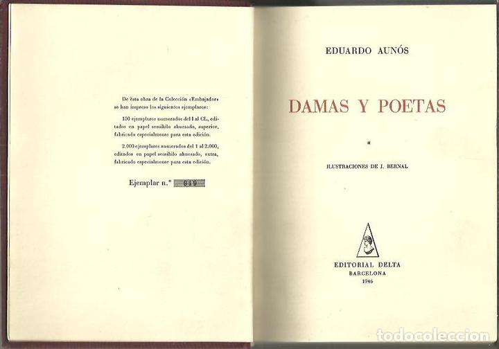 Libros: DAMAS Y POETAS. - AUNOS, Eduardo. - Foto 1