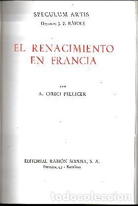 Libros: EL RENACIMIENTO EN FRANCIA. - CIRICI PELLICER, A. - Foto 1