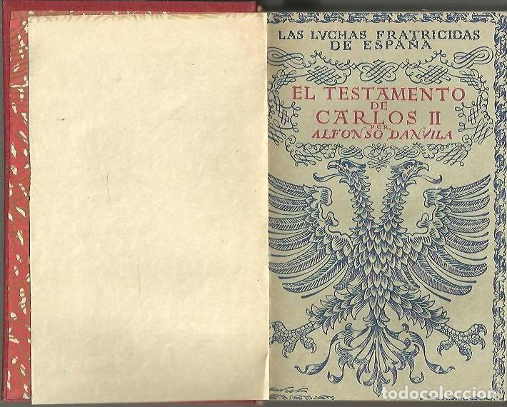 Libros: EL TESTAMENTO DE CARLOS II. - DANVILA, Alfonso. - Foto 1