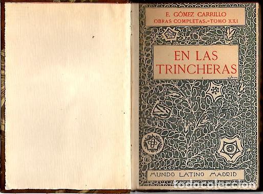 Libros: EN LAS TRINCHERAS. - GOMEZ CARRILLO, E. - Foto 1