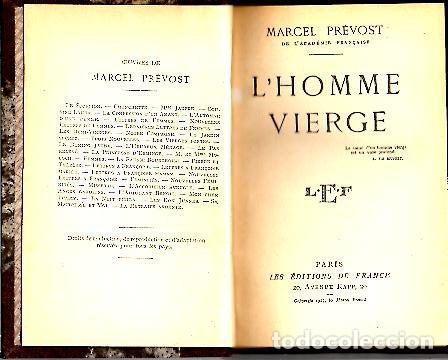 Libros: LHOMME VIERGE. - PREVOST, Marcel. - Foto 1