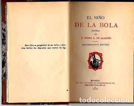 Libros: EL NI&Ntilde;O DE LA BOLA. - ALARCON, Pedro A. de. - Foto 1