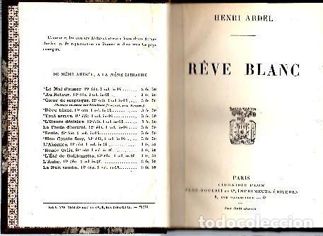 Libros: REVE BLANC. - ARDEL, Henri. - Foto 1