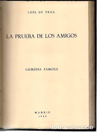 Libros: LA PRUEBA DE LOS AMIGOS. - DE VEGA, Lope. - Foto 1