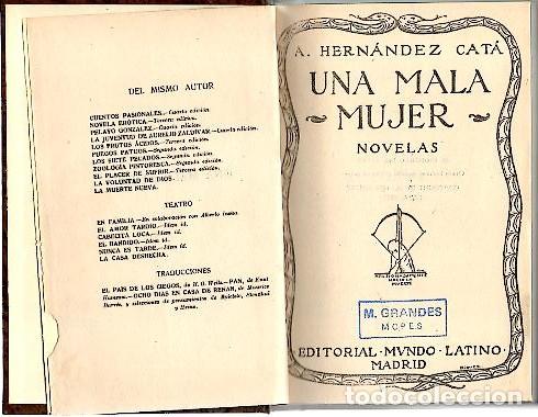 Libros: UNA MALA MUJER. - HERNANDEZ CATA, A. - Foto 1