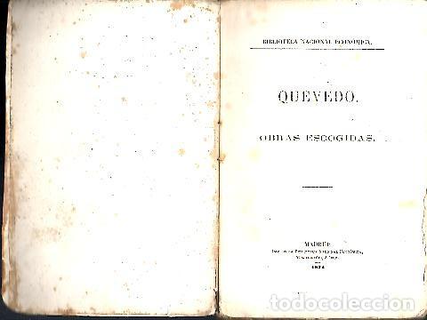Libros: OBRAS ESCOGIDAS. - QUEVEDO VILLEGAS, Francisco de. - Foto 1
