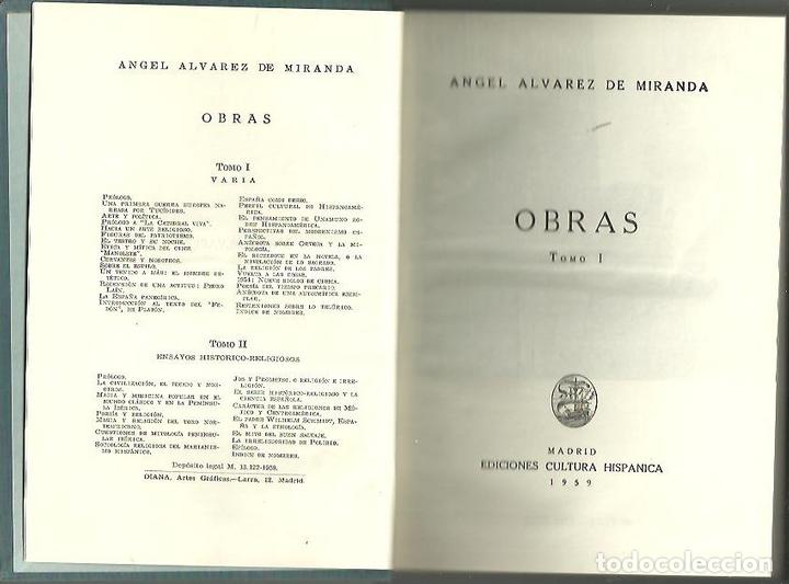 Libros: OBRAS. - ALVAREZ DE MIRANDA, Angel. - Foto 1