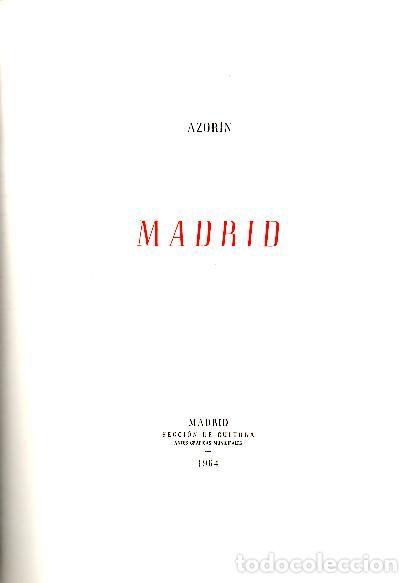 Libros: MADRID. - AZORIN (J. Mart&iacute;nez Ruiz). - Foto 1