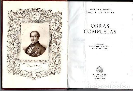 Libros: OBRAS COMPLETAS. - RIVAS, Duque de (Angel de Saavedra). - Foto 1
