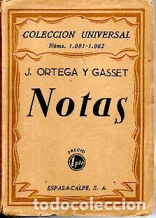 Libros: NOTAS. - ORTEGA Y GASSET, Jos&eacute;. - Foto 1