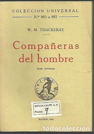 Libros: COMPA&Ntilde;ERAS DE HOMBRE. - THACKERAY, W. M. - Foto 1