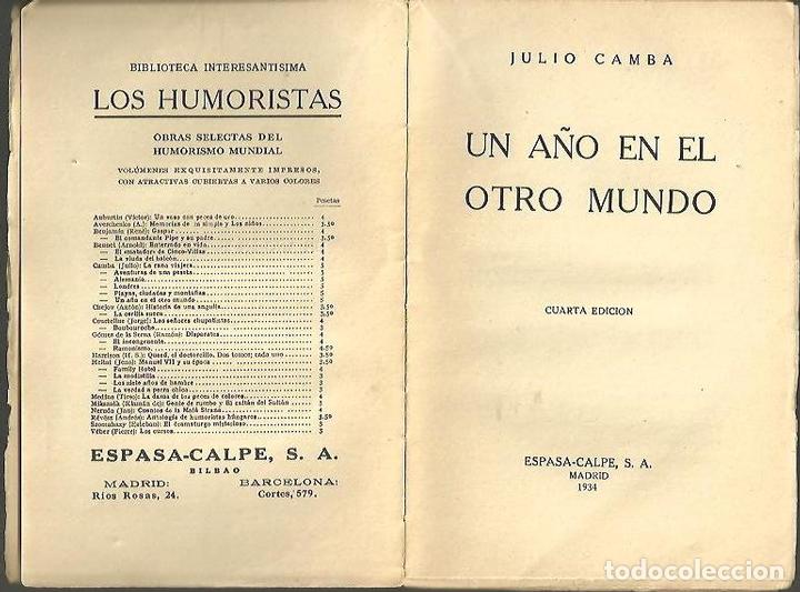 Libros: UN A&Ntilde;O EN EL OTRO MUNDO. - CAMBA, Julio. - Foto 1